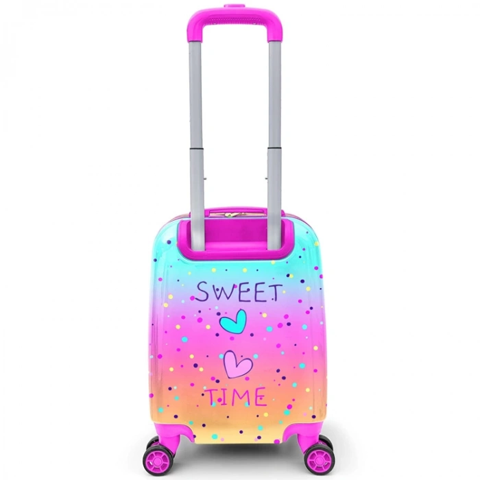 CORAL HIGH 16777 MİNİ RENKLİ DONDURMALI VE KEDİ DESENLİ VALİZ