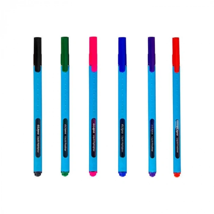 LIQEO F8027 FINELINER KALEM PVC Lİ  6LI SET  (6 RENK )