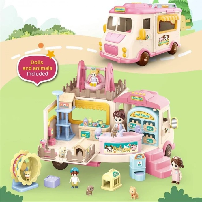 VARDEM GB0506 SESLİ AKSESUARLI AÇILIP KATLANABİLİR VETERİNER OTOBÜS KARAVAN 3+