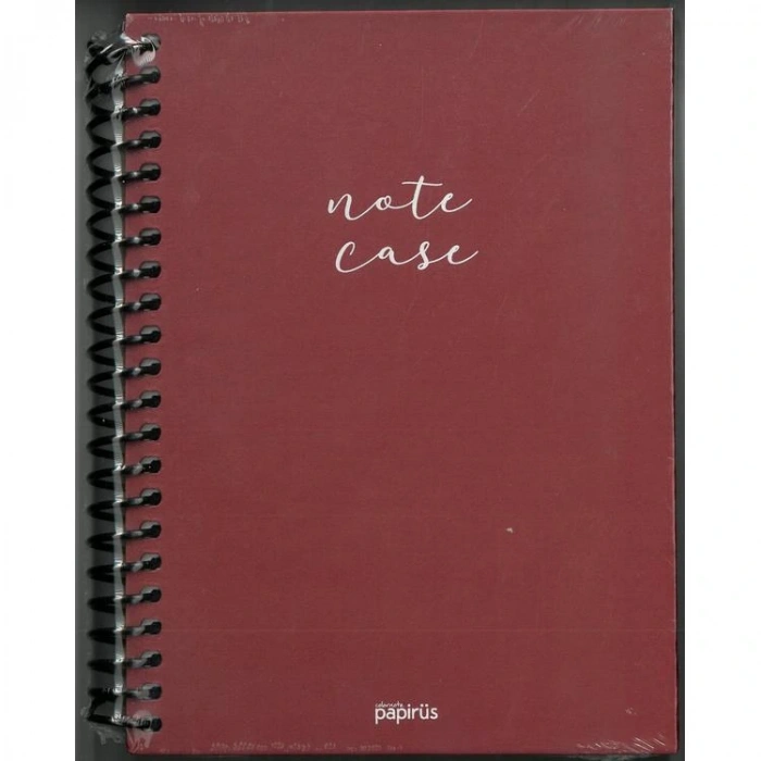 PAPİRÜS  NOTE CASE SİMLİ SERT KAPAK SPİRALLİ 14X19 120YP. ÇİZGİLİ DEFTER