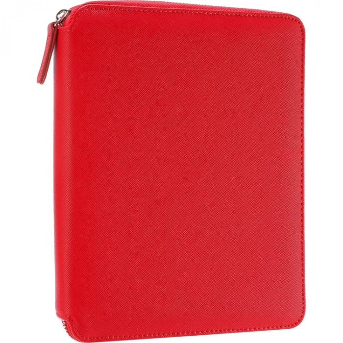 VICTORIAS JOURNALS 7622 KUTULU SMYTH ZIPPER FOLDER ORGANİZER KIRMIZI 14.8X21cm  80YP. ÇİZGİLİ DEFTER