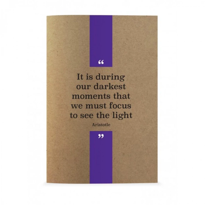 DEFFTER KRAFT QUOTES FROM THINKERS / ARISTOTLE KARTON KAPAK DİKİŞLİ A5 NOKTALI DEFTER 30 YP