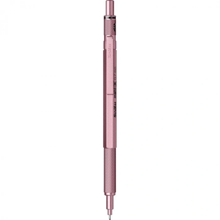 SCRIKSS MATRI-X VERSATİL KALEM 0.7 ŞEFFAF AMBALAJ METALİK AÇIK PEMBE