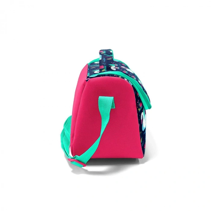 CORAL HIGH 11819 KIDS NEON MERCAN LACİVERT KUĞU DESENLİ THERMO BESLENME ÇANTASI