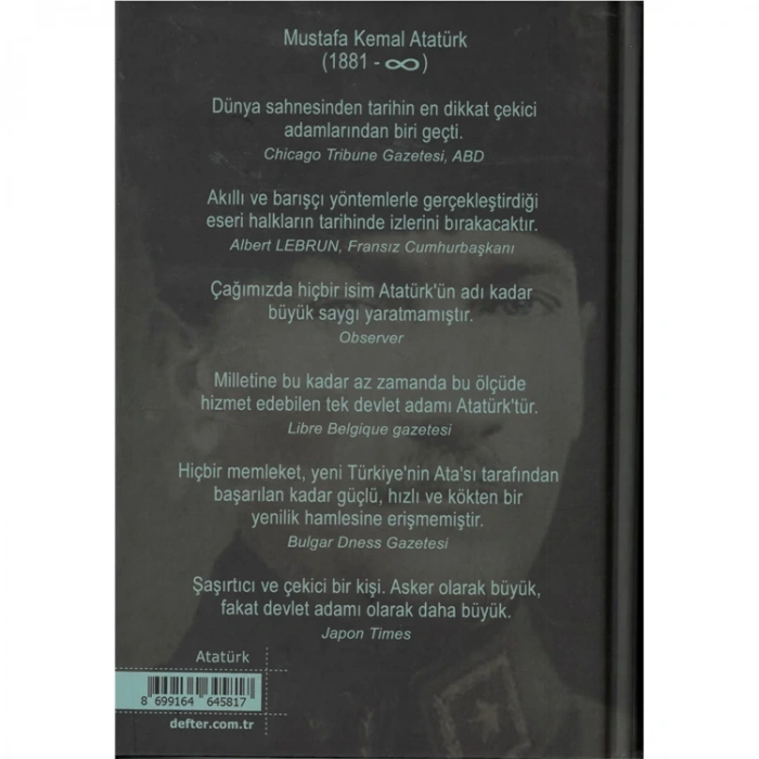 DEFFTER PORTRELER / ATATÜRK SERT KAPAK A5 ÇİZGİLİ DEFTER 96 YP