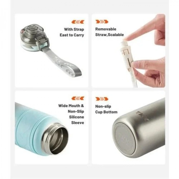 VAGONLİFE T2025 TKK PİPETLİ /PİPETSİZ KULLANIM ÇELİK TERMOS 900ML MAVİ  (BLUE)