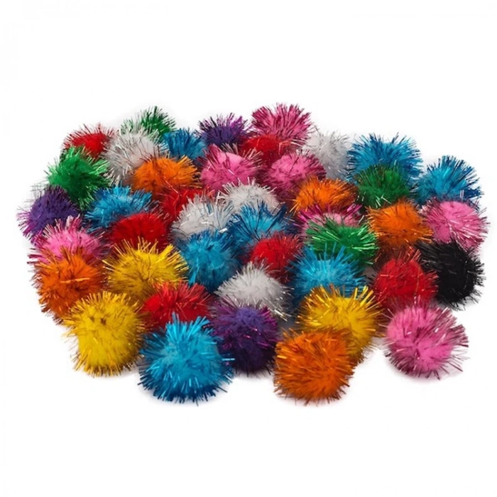 KRAF KIDS KK95 3 CM SİMLİ PONPON 50Lİ KARMA