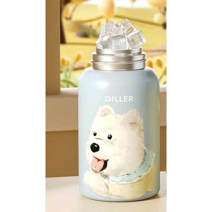 VAGONLİFE DILLER ÇELİK PİPETLİ / PİPETSİZ KULLANIM TAŞIMA ASKILI KILIF MATARA/TERMOS D9241 520ML BLUE