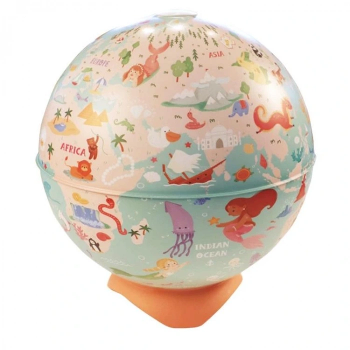 GÜRBÜZ 92256 26 CM IŞIKLI ABAJUR KÜRE DESENLİ MERMAID JOURNEY