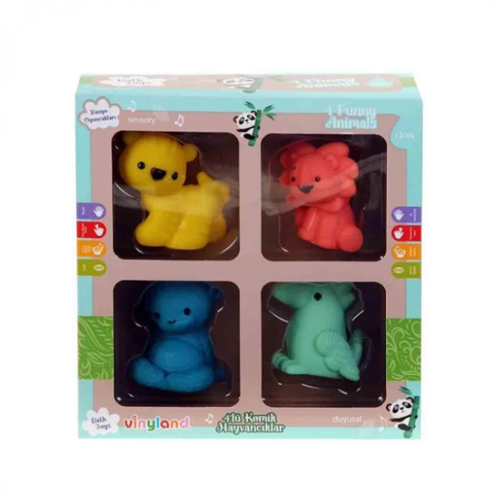 ERPA VINYLAND 661426 4 LÜ KOMİK HAYVANCIKLAR BANYO OYUNCAKLARI 10M+