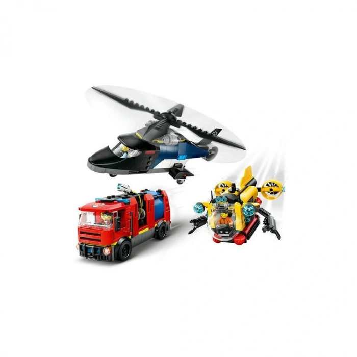 LEGO CITY 60462 HELICOPTER FIRE ENGINE & SUBMARINE REMIX 874 PARÇA 7+