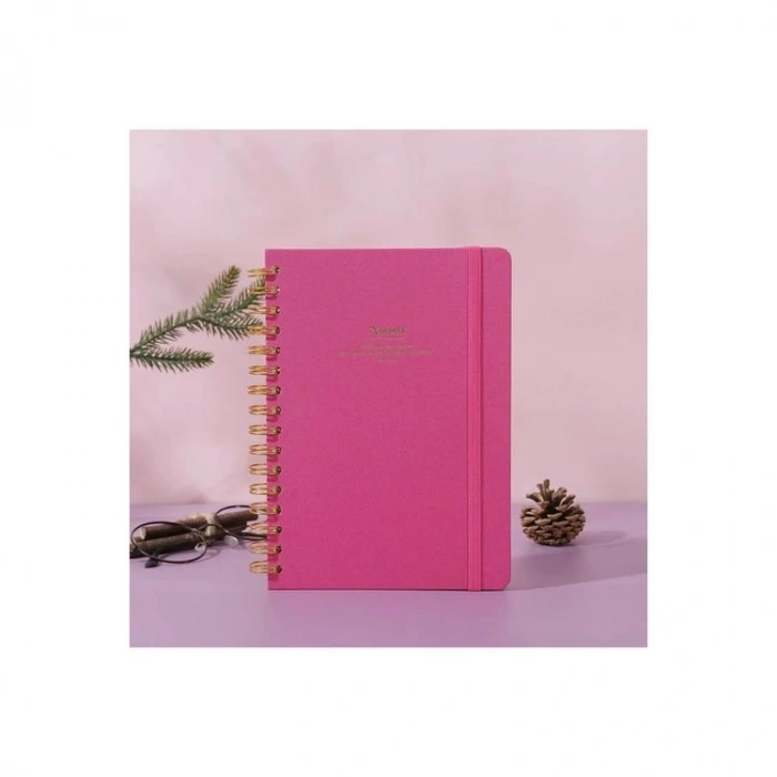 VICTORIAS JOURNALS 1607 CANVAS SERT KAPAK A5  100gr.160 SYF. NOKTALI DEFTER FUŞYA