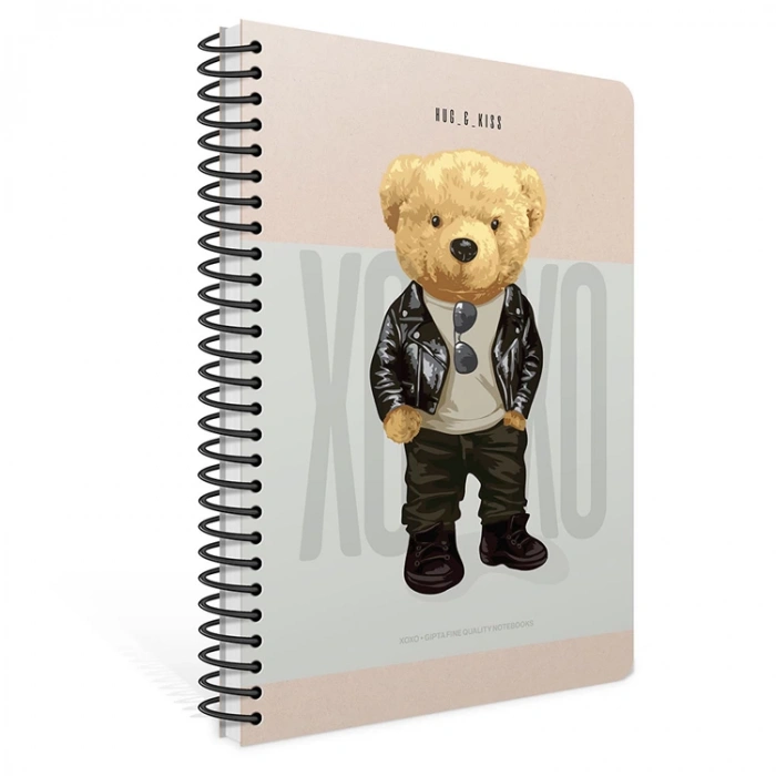 GIPTA XOXO SPİRALLİ SERT KAPAK 17x24 120YP. ÇİZGİLİ DEFTER