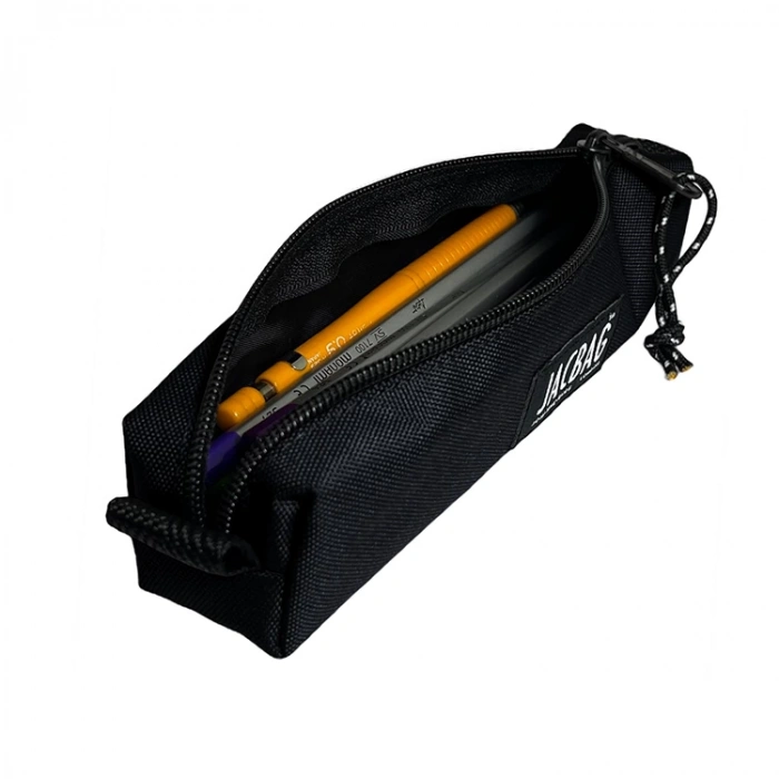 JACBAG PRİZMA-SOSİS TİP JAC-15  TEK BÖLMELİ KALEM ÇANTASI SİYAH