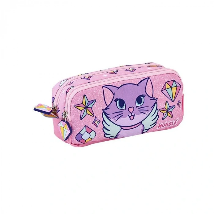 MUGGLE MU-5798 SWEET AND SPARKLY 2 BÖLMELİ KALEM ÇANTASI PEMBE