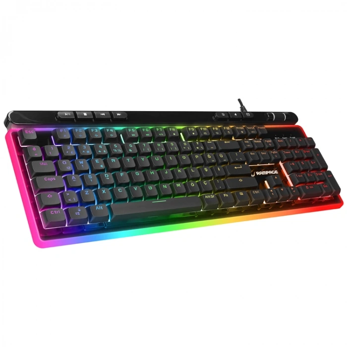 RAMPAGE SHINE K-14 USB RGB BACKLIGHT GAMING OYUNCU KLAVYESİ