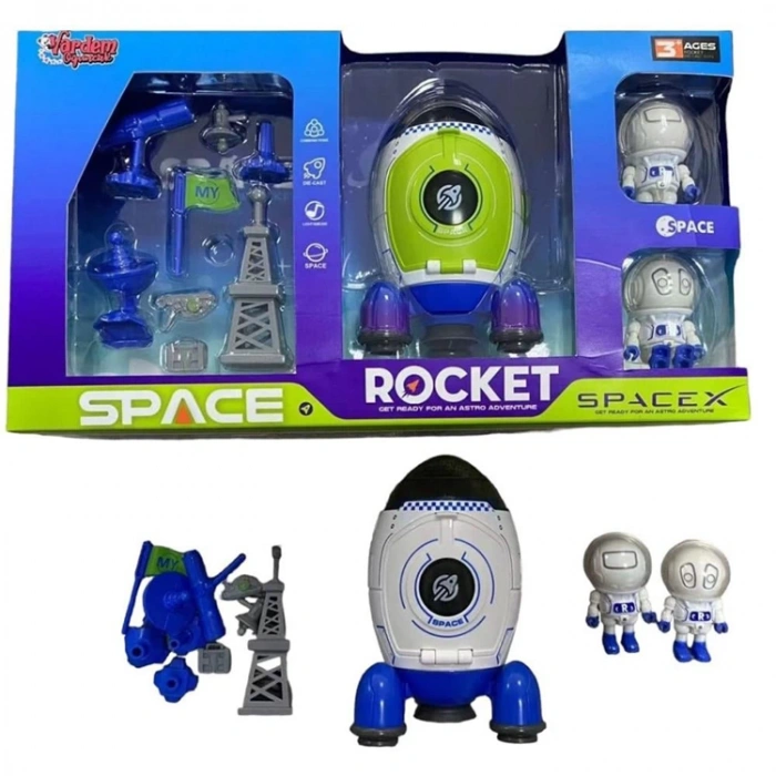 VARDEM MY66-Q1207 SESLİ IŞIKLI UZAY ROKETİ SETİ 3+