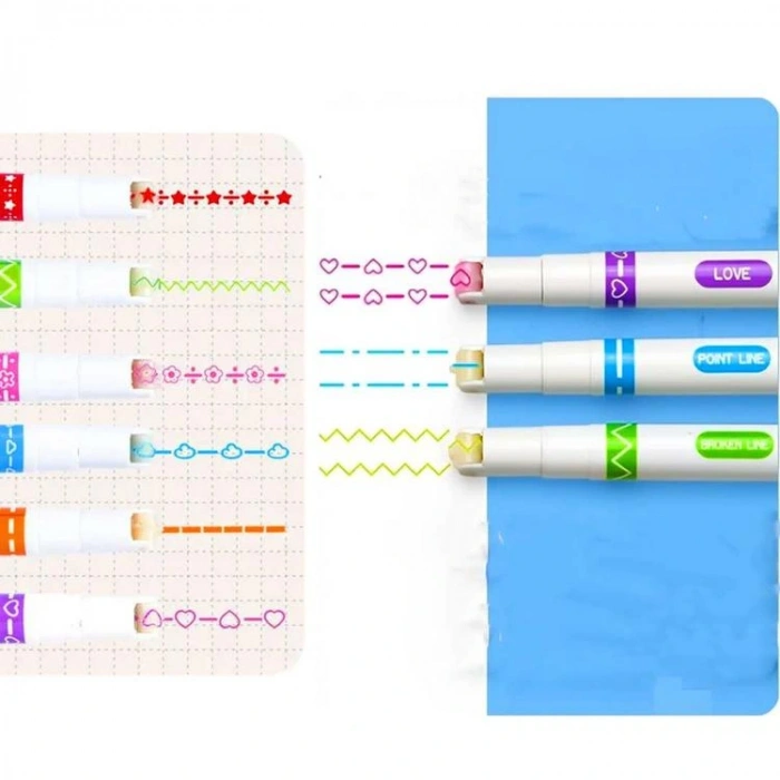 CHEN RUI CX6006A 6 RENK 6 DESEN MÜHÜR KALEMİ SET