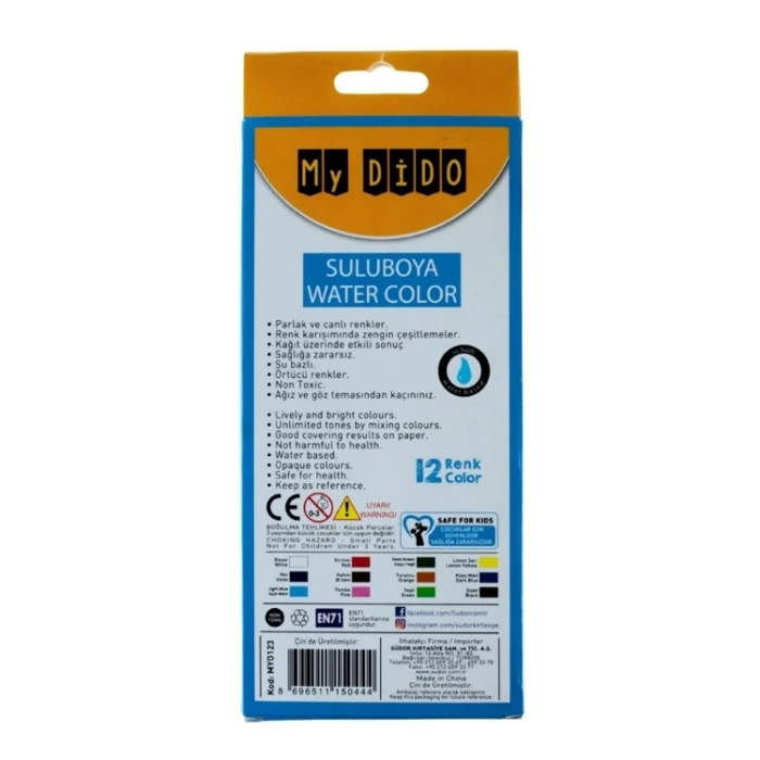 SÜDOR MY0123 MYDİDO 12 Lİ SULU BOYA BÜYÜK