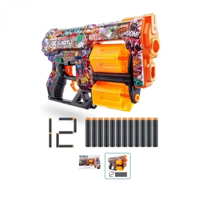 SUNMAN ZURU 36517H X-SHOT DREAD SÜNGER ATAN SİLAH 12 MERMİ