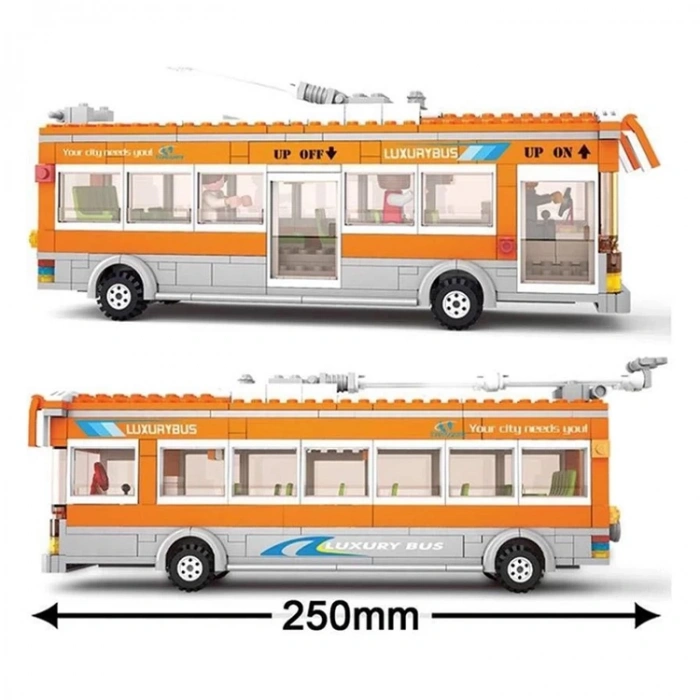 CC OYUNCAK SLUBAN M38-B0332 TOWN BLOK OTOBÜS LEGO 465 PARÇA