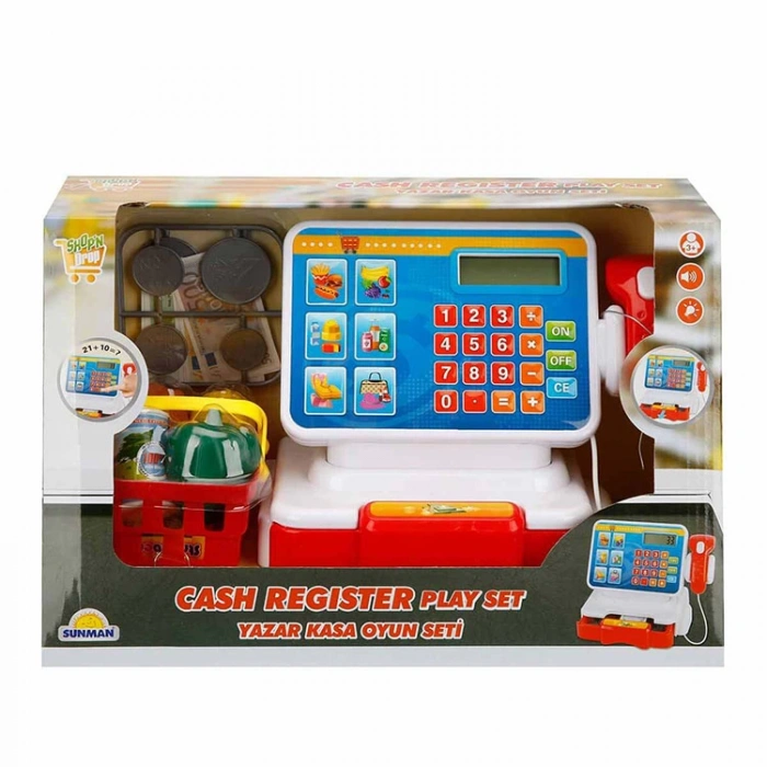 SUNMAN 6145  IŞIKLI VE SESLİ MODERN MARKET YAZAR KASA OYUN SETİ