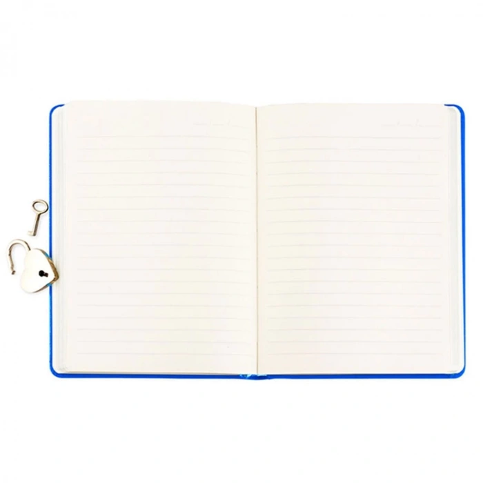 VICTORIAS JOURNALS 1331 HUSH HUSH KİLİTLİ 13x18cm 80gr.160YP. ÇİZGİLİ DEFTER MAVİ