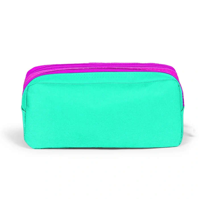 CORAL HIGH 22290 İKİ BÖLMELİ FLAMİNGO DESENLİ KALEM ÇANTASI SU YEŞİLİ-PEMBE