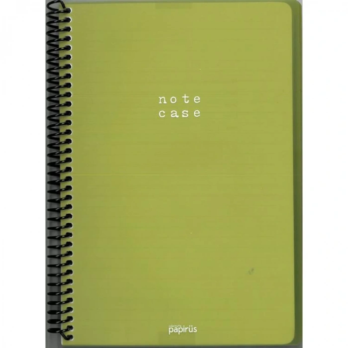 PAPİRÜS  NOTE CASE PP. KAPAK SPİRALLİ 16X23 100YP. ÇİZGİLİ DEFTER