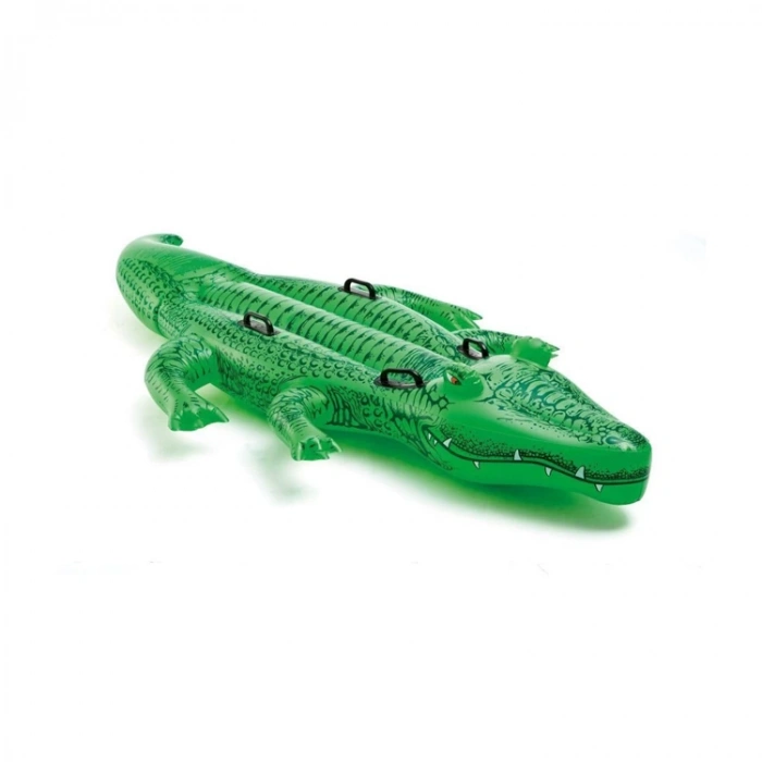 İNTEX WET SET 58562NP ŞİŞİRİLEBİLİR ÇOCUK ÇİFT KİŞİLİK TİMSAH BİNİCİ TUTMAÇLI 203x114cm