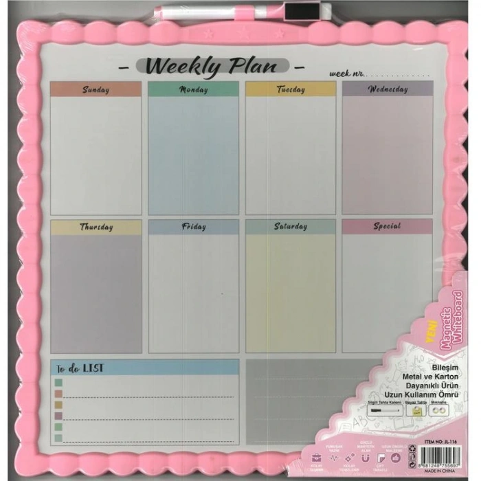 MİKRO JL-116 MAGNETİC ÇİFT TARAFLI BEYAZ YAZI TAHTASI 29x29cm