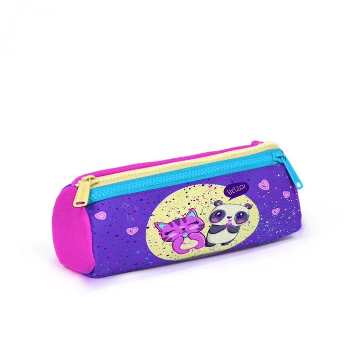 CORAL HIGH 22035 KIDS MOR PEMBE ANİME KIZ DESENLİ ÜÇ BÖLMELİ KALEM ÇANTASI