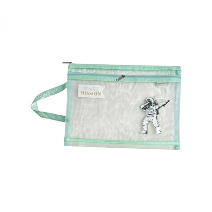 ODAK A4214 ÇİFT FERMUARLI ASTRONOT SAPLI FİLELİ A4 ÇANTA ( MESH DOSYA) - TEKLİ