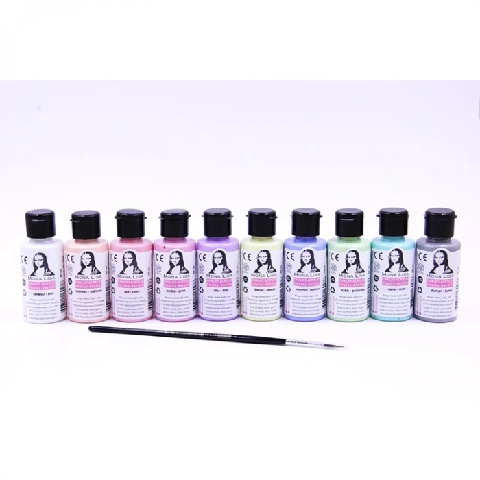 SÜDOR ML122C MONA LISA AKRİLİK BOYA 10 CHALK RENK X 40 ML + FIRÇA SET