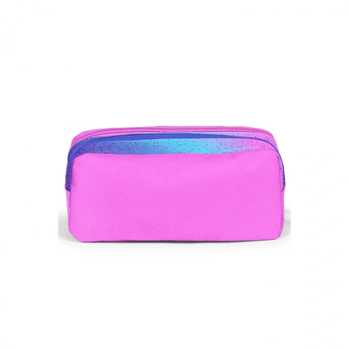 CORAL HIGH 12061 AÇIK PEMBE MAVİ KAPLUMBAĞA DESENLİ İKİ BÖLMELİ KALEM ÇANTASI