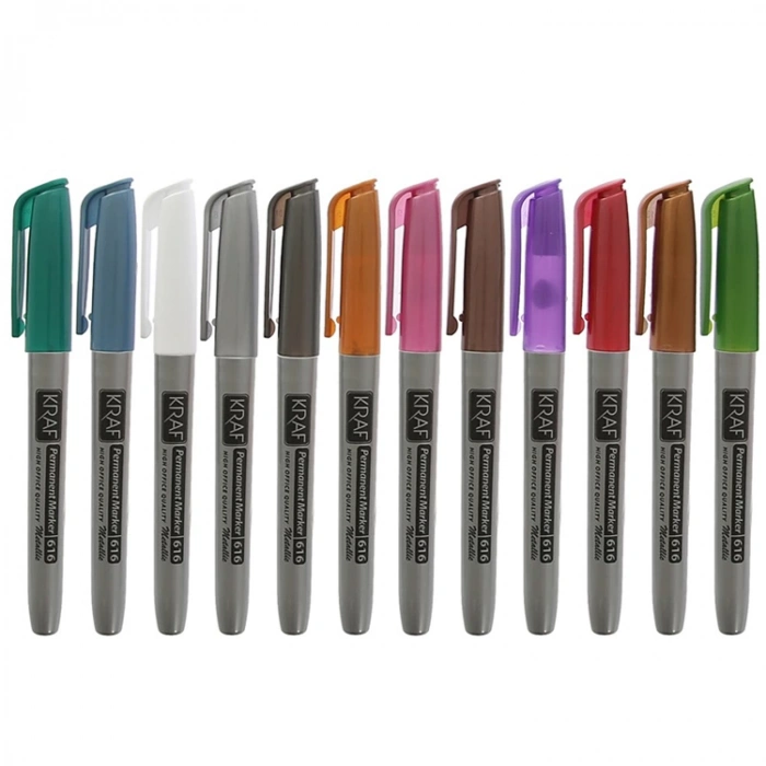 KRAF 616G PERMANENT MARKÖR METALİK RENKLER 12li