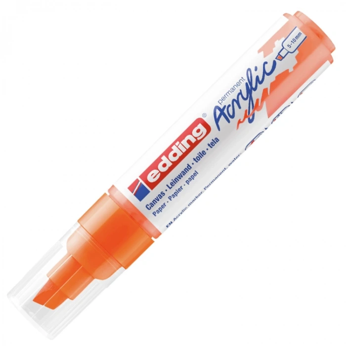 EDDING 5000 NO:066 AKRİLİK KALEM KALIN UÇLU 5-10mm KESİK UÇ FOSFORLU TURUNCU