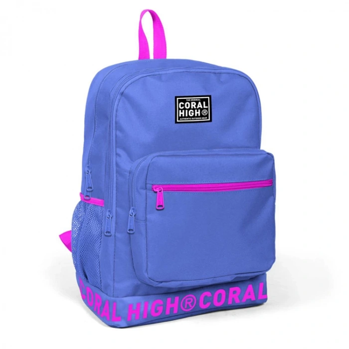 CORAL HIGH 24106 LAVANTA NAKIŞ LOGOLU USB+AUX ÇIKIŞI DÖRT BÖLMELİ SIRT ÇANTASI