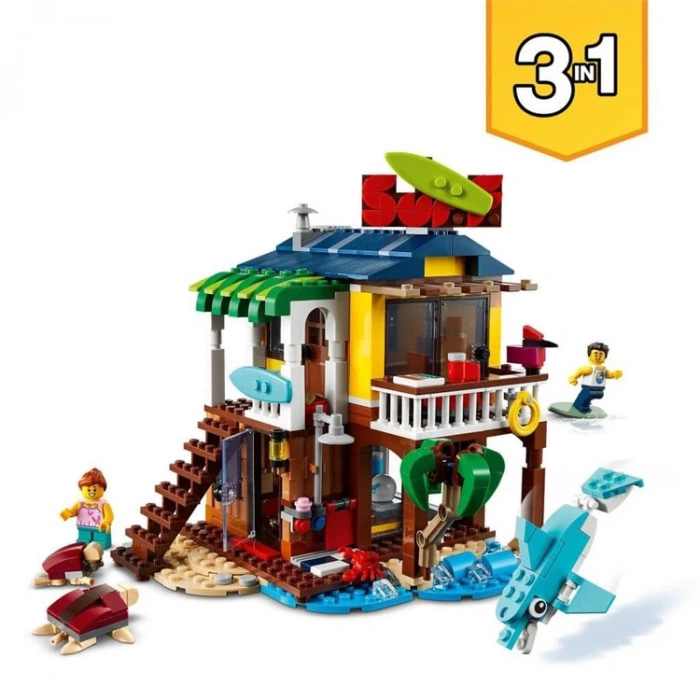 LEGO CREATOR 31118  3Ü 1 ARADA SÖRFÇÜ PLAJ EVİ 564 PARÇA 8+