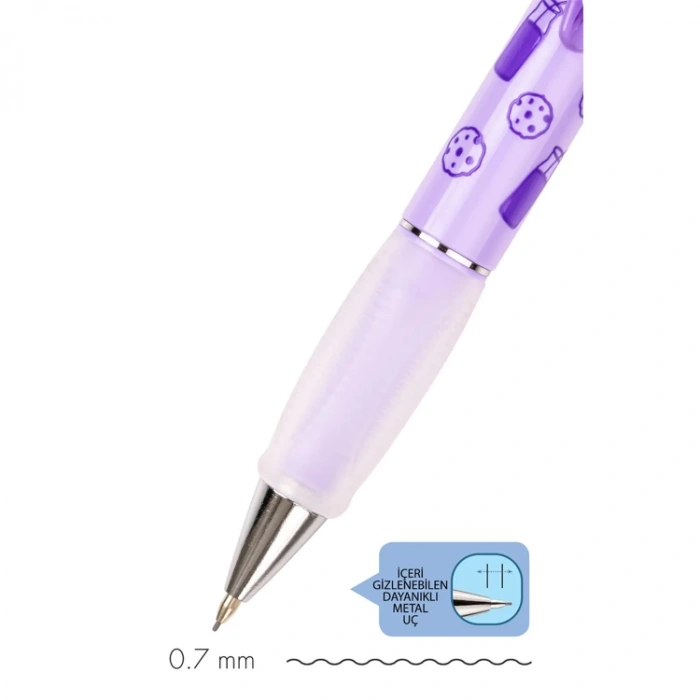 SERVE DEEP SÜT & KURABİYE BASKILI MEKANİK VERSATİL KALEM 0.7 LAVANTA
