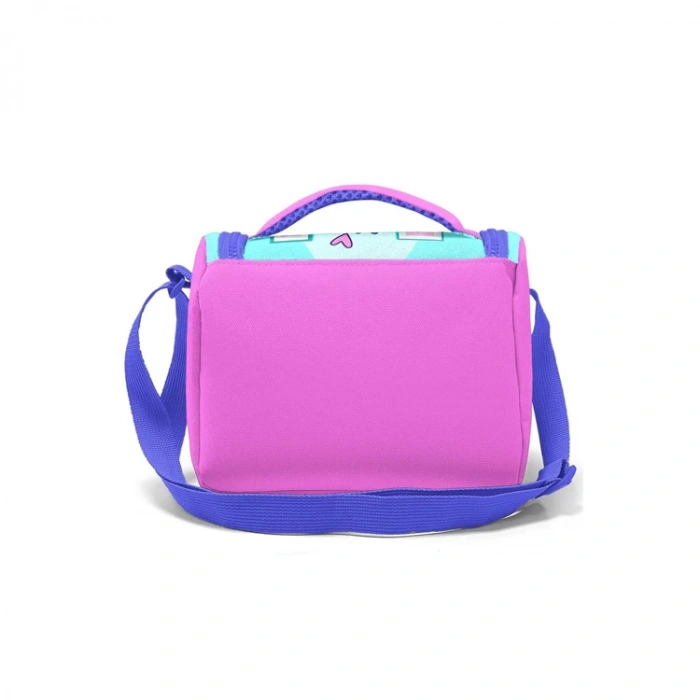 CORAL HIGH 11751 KIDS TURKUAZ PEMBE DONDURMALI KEDİ DESENLİ THERMO BESLENME ÇANTASI