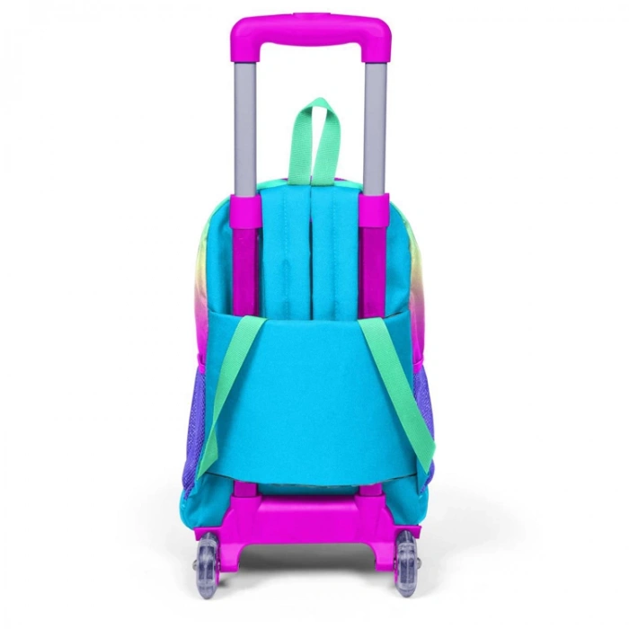 CORAL HIGH 23910 RENK GEÇİŞLİ ÜÇ BÖLMELİ IŞIKLI TEKERLEKLİ ÇEKÇEKLİ SIRT ÇANTASI