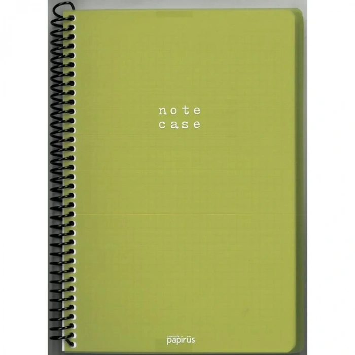 PAPİRÜS  NOTE CASE PP. KAPAK SPİRALLİ 16X23 100YP. KARELİ DEFTER