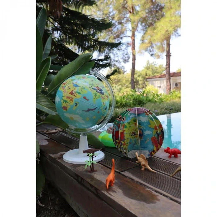 GÜRBÜZ 48253 20 CM DİNO WORLD GLOBE + BOOK + USB IŞIKLI KÜRE