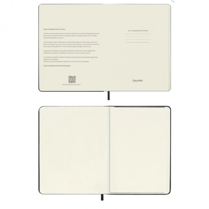 VICTORIAS JOURNALS 9148 19x25cm SERT KAPAK LASTİKLİ CEPLİ CLASSIC HAFTALIK AJANDA - KIRMIZI