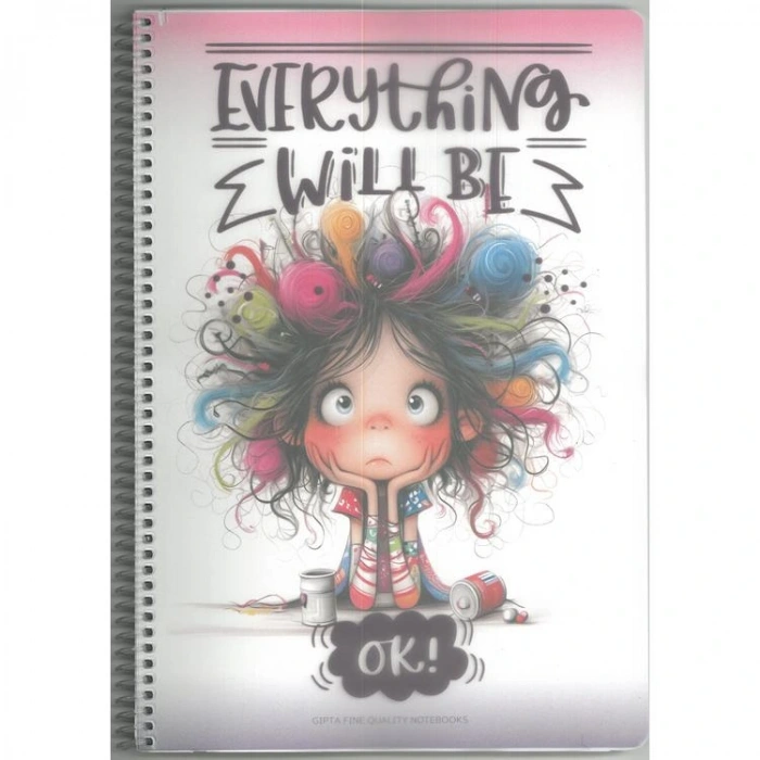 GIPTA EVERYTHING SPİRALLİ PP. KAPAK A4 80 YP. ÇİZGİLİ DEFTER - 7733