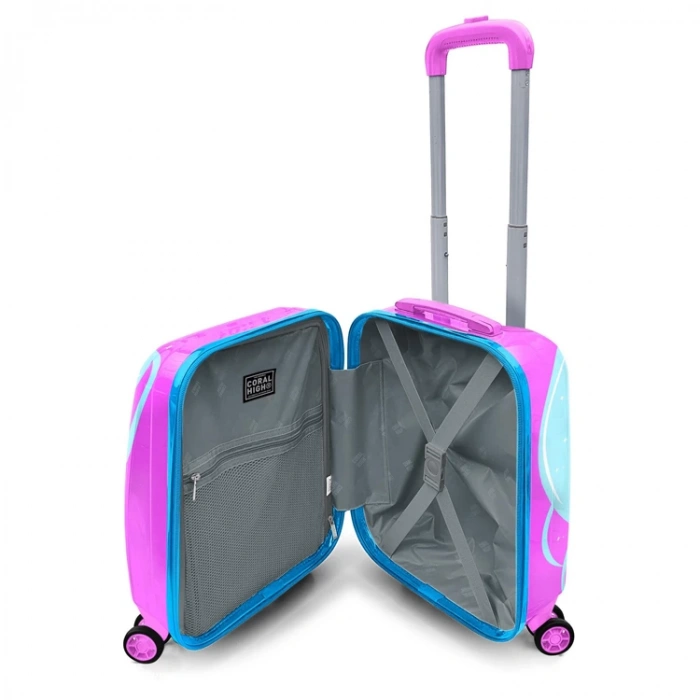 CORAL HIGH 16712 MİNİ MAVİ NEON PEMBE UNICORN DESENLİ VALİZ