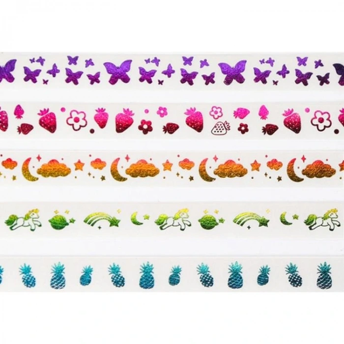 GIPTA K8916 METALLIC RENKLİ BANT SET 5LI KUTULU  - 1.5 MMX2M