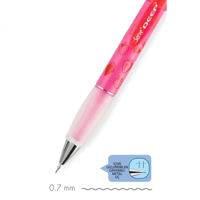 SERVE DEEP VERSATİL KALEM 0.7 NEON PEMBE ÇİLEK