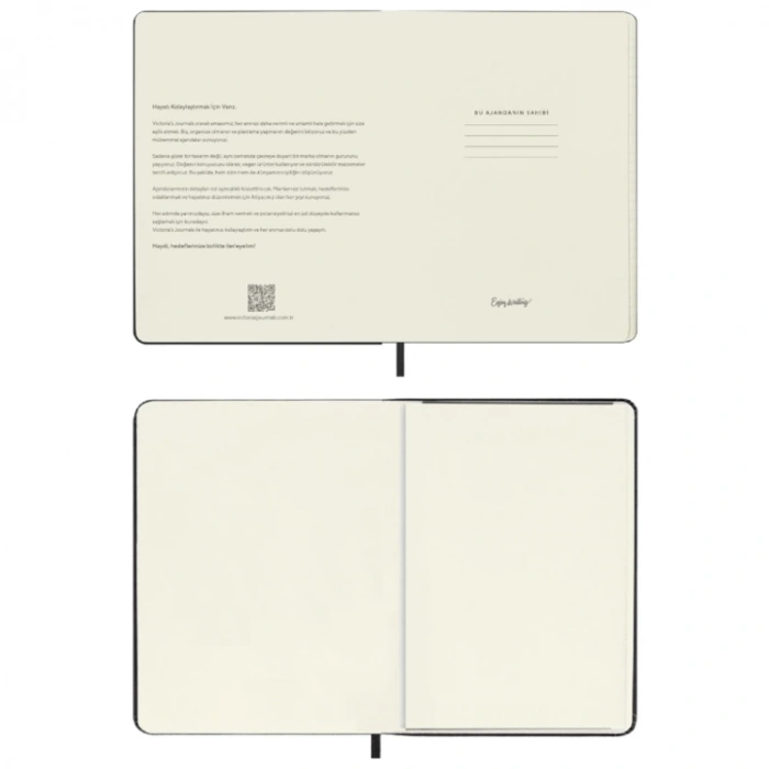 VICTORIAS JOURNALS 9177 13x21cm SERT KAPAK LASTİKLİ CEPLİ DE LUXE GÜNLÜK AJANDA - KENAR YALDIZLI ALTIN